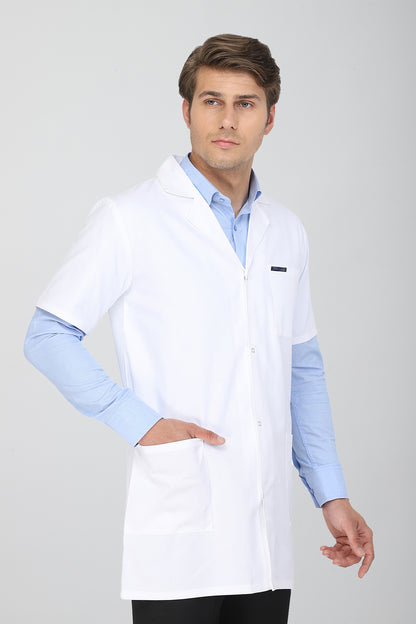 Men's Lab Coat Apron (Snap Closure) Half Sleeve - Length 34"