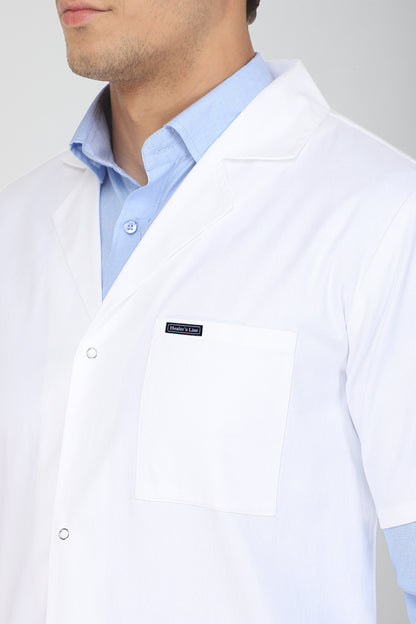 Men's Lab Coat Apron (Snap Closure) Half Sleeve - Length 34"