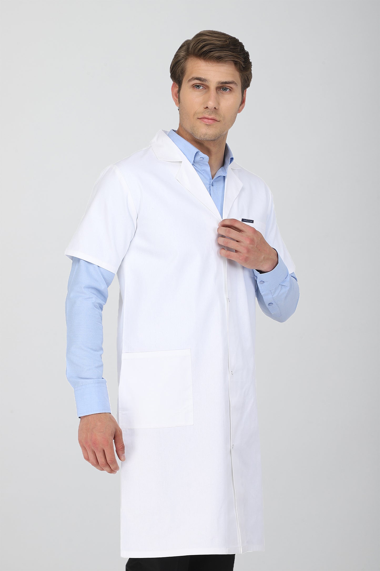 Men's Lab Coat Apron (Snap Closure) Half Sleeve - Length 41"