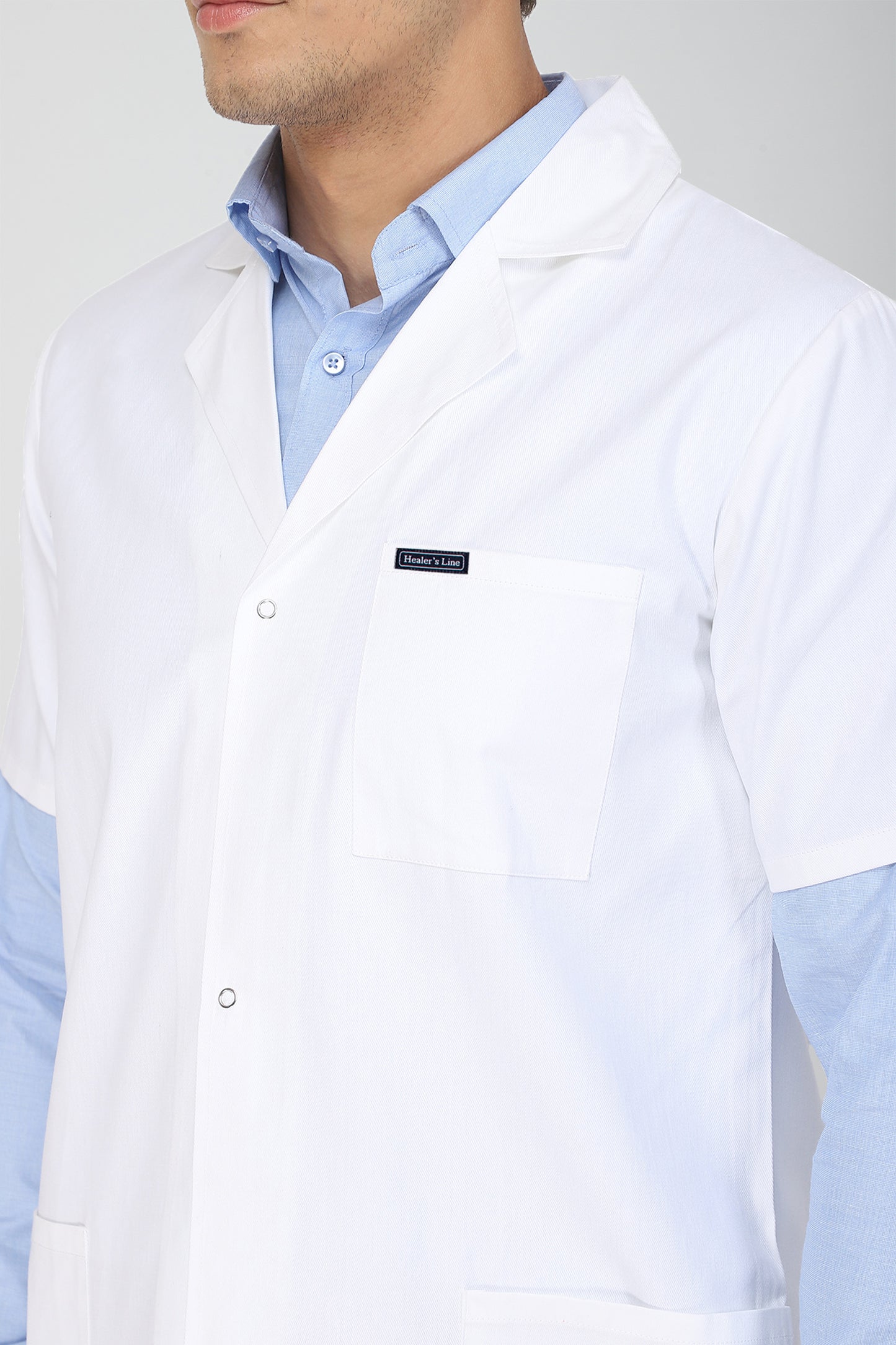 Men's Lab Coat Apron (Snap Closure) Half Sleeve - Length 41"