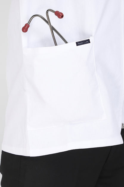 Men's Lab Coat Apron (Zipper Closure) Full Sleeve with Knit Cuffs - Length 30"