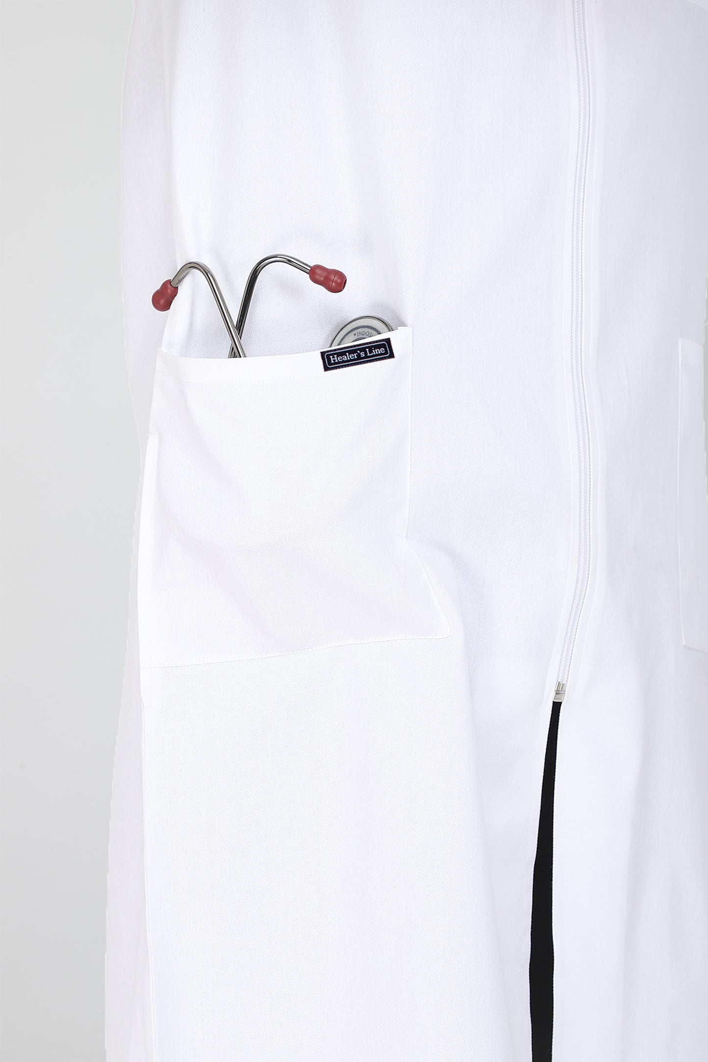 Men's Lab Coat Apron (Zipper Closure) Full Sleeve with Knit Cuffs - Length 41"