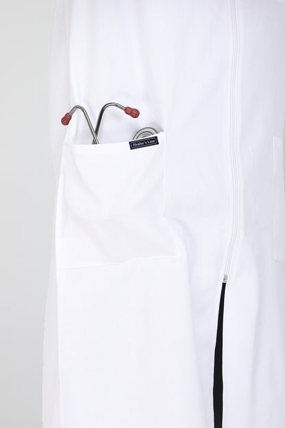 Men's Lab Coat Apron (Zipper Closure) Full Sleeve with Knit Cuffs - Length 41"