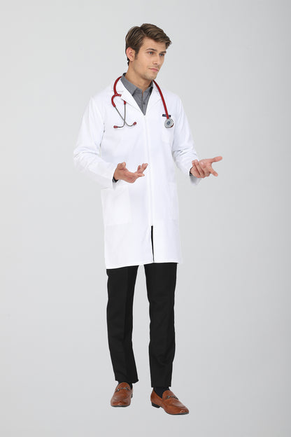 Men's Lab Coat Apron (Zipper Closure) Full Sleeve - Length 37"