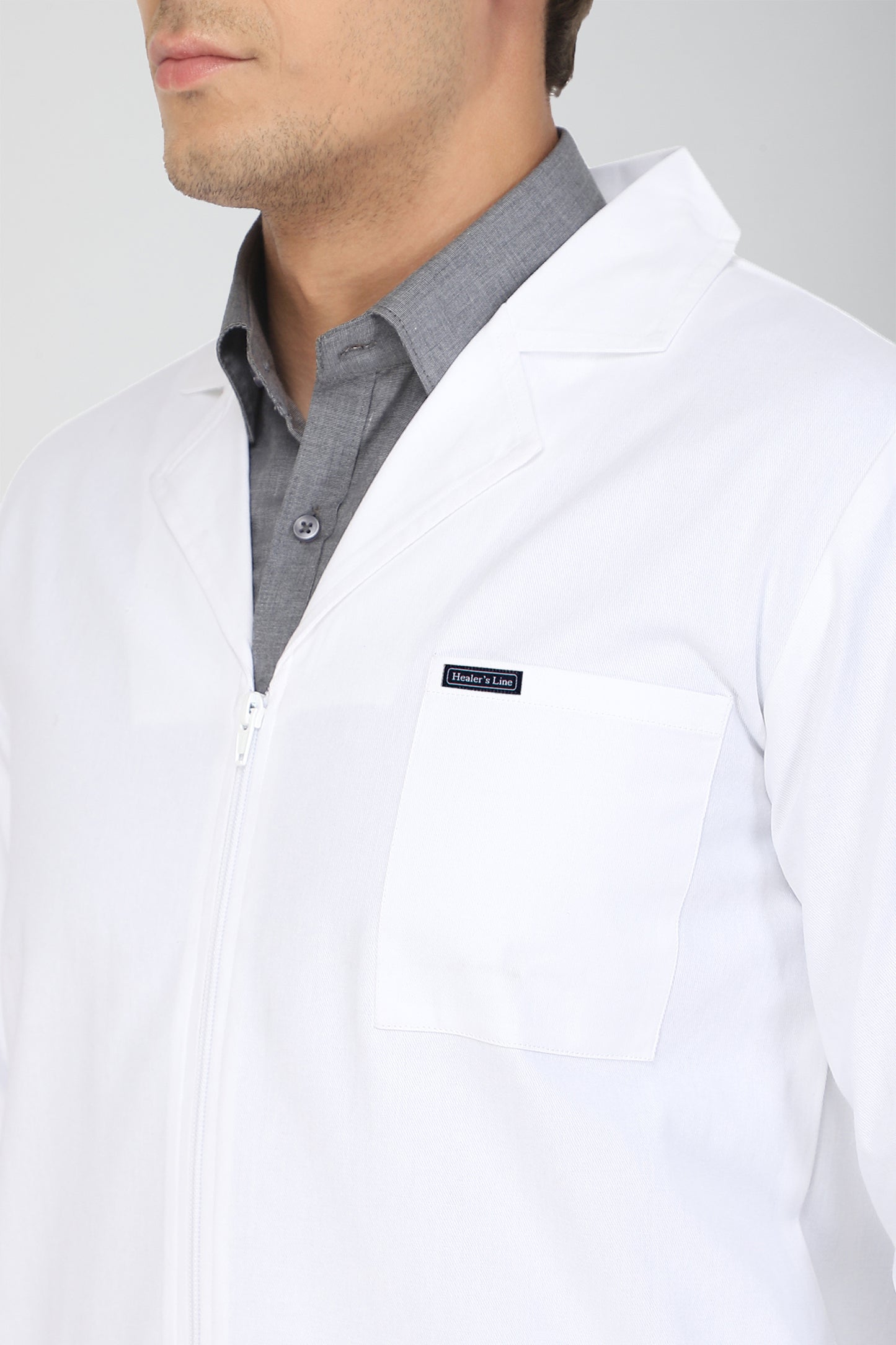 Men's Lab Coat Apron (Zipper Closure) Full Sleeve - Length 41"