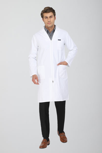Men's Lab Coat Apron (Zipper Closure) Full Sleeve - Length 41"
