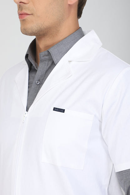 Men's Lab Coat Apron (Zipper Closure) Half Sleeve - Length 34"