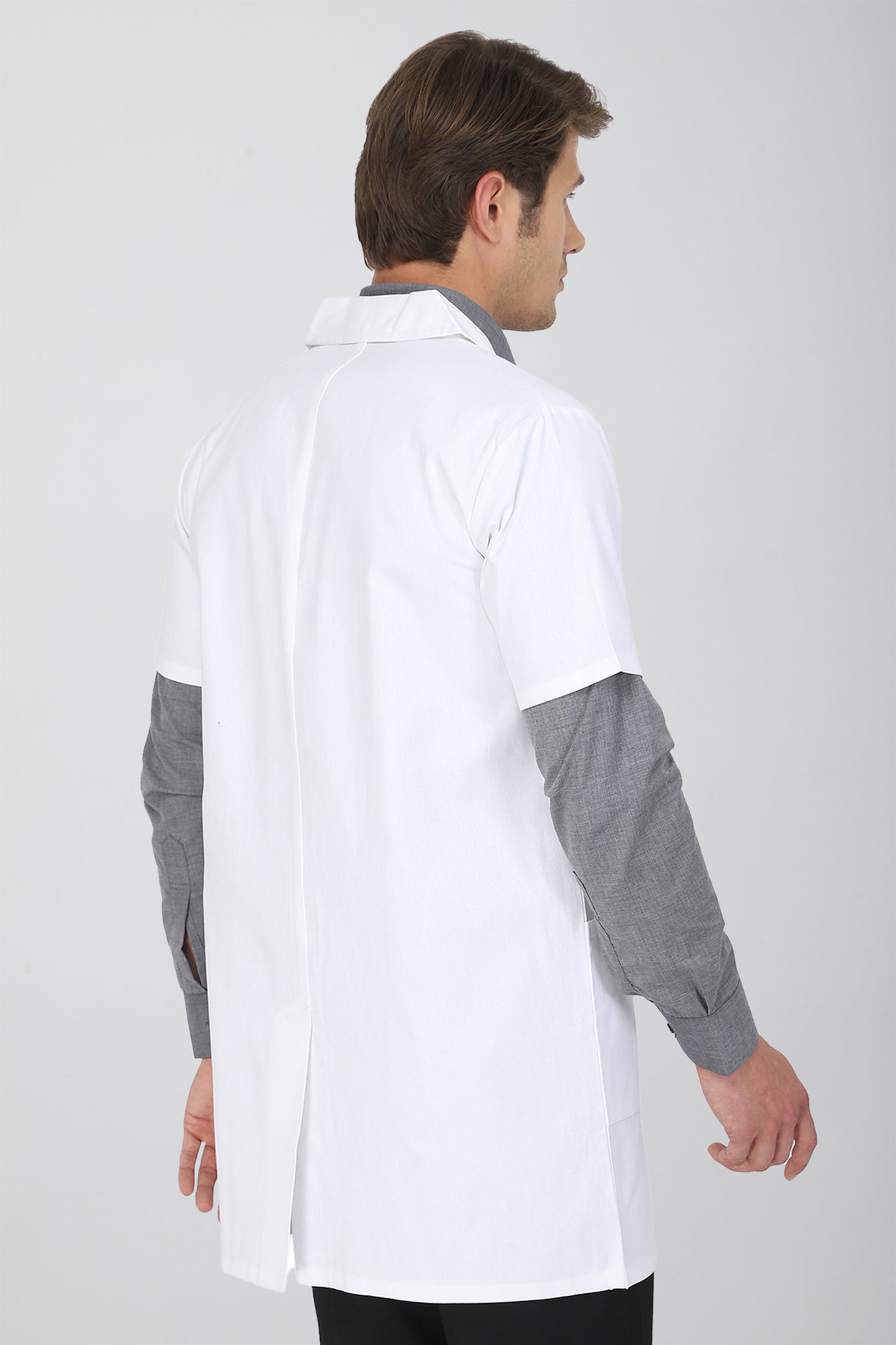 Men's Lab Coat Apron (Zipper Closure) Half Sleeve - Length 34"