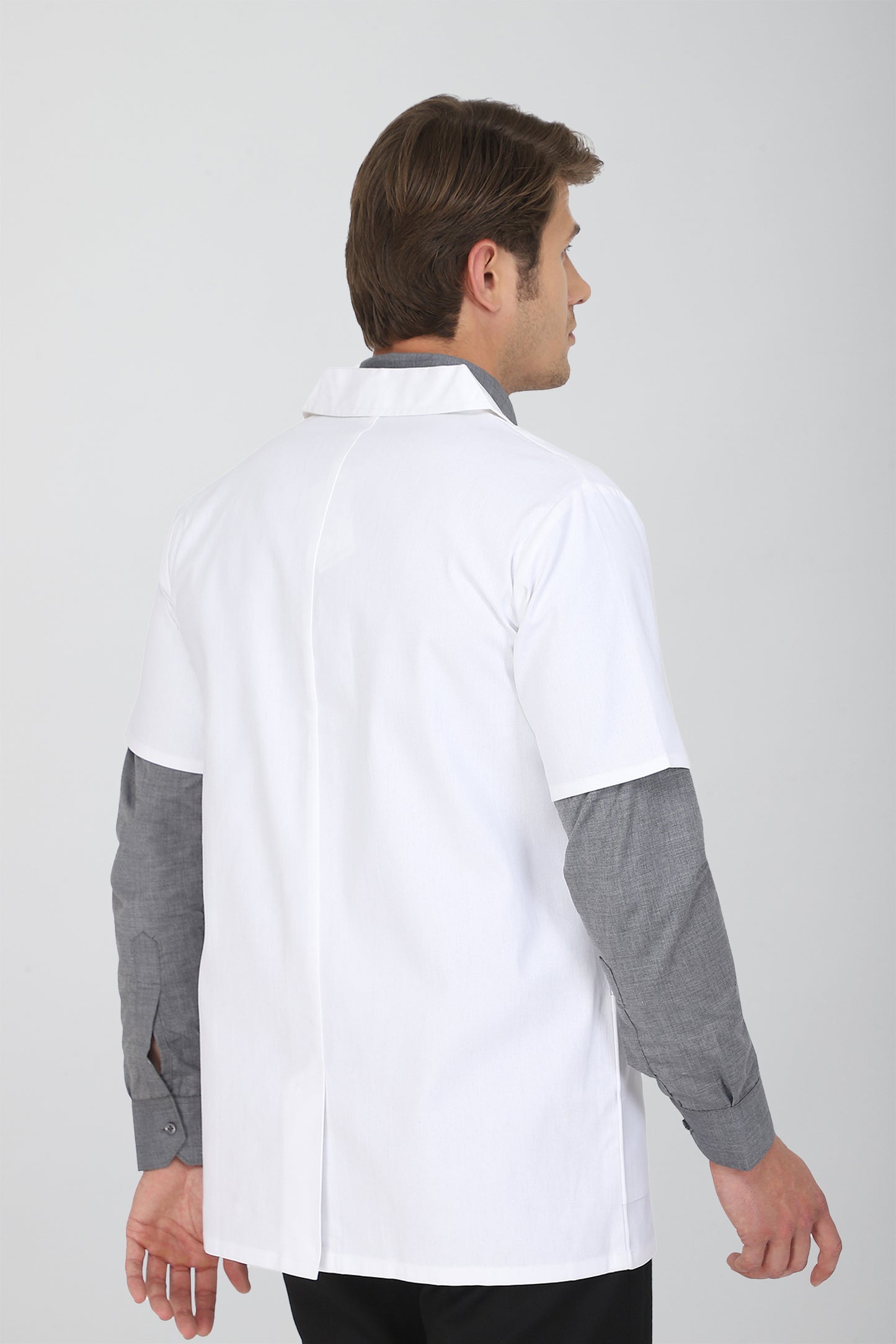 Men's Lab Coat Apron (Zipper Closure) Half Sleeve - Length 30"