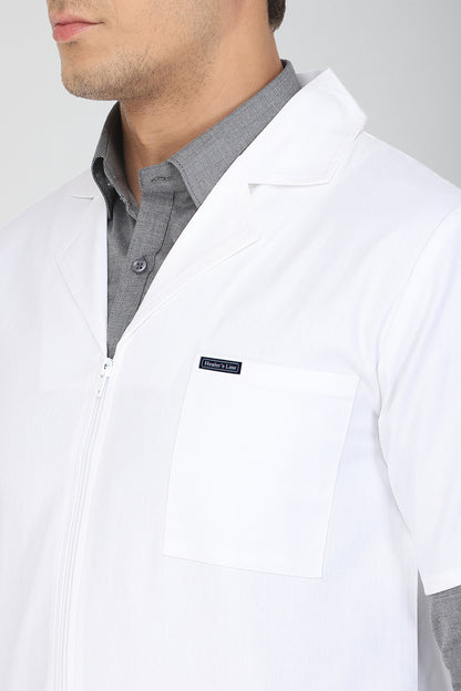 Men's Lab Coat Apron (Zipper Closure) Half Sleeve - Length 30"