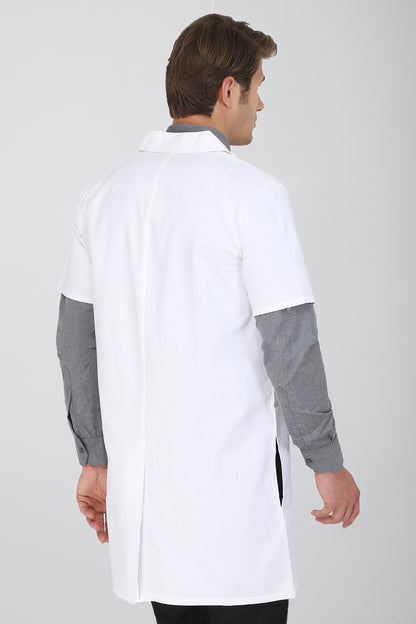 Men's Lab Coat Apron (Zipper Closure) Half Sleeve - Length 37"