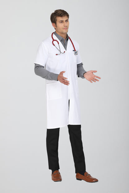Men's Lab Coat Apron (Zipper Closure) Half Sleeve - Length 41"