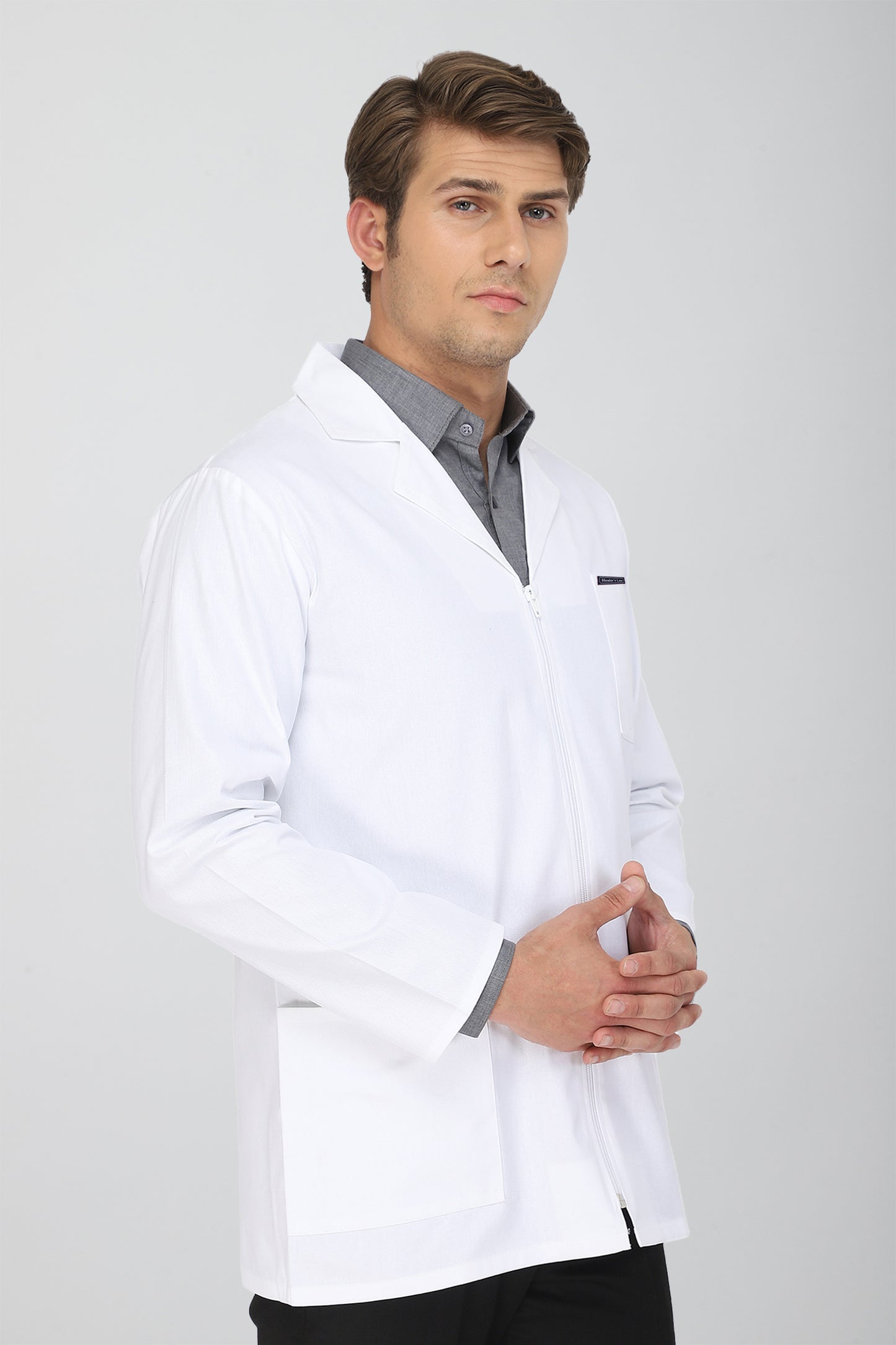 Men's Lab Coat Apron (Zipper Closure) Full Sleeve - Length 30"