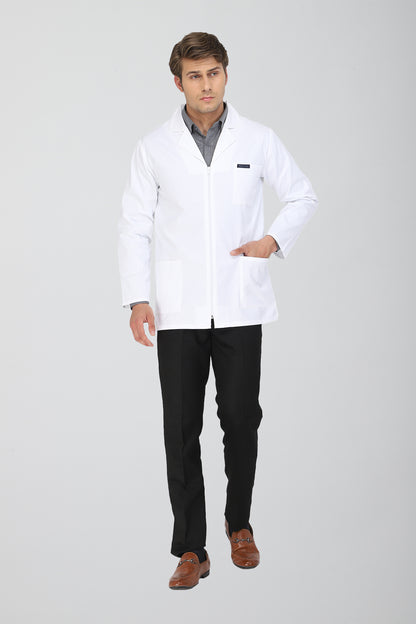 Men's Lab Coat Apron (Zipper Closure) Full Sleeve - Length 30"