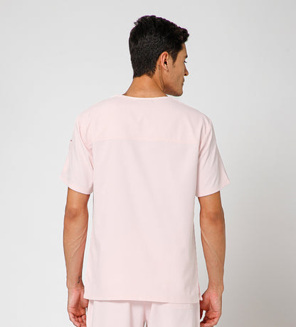 Healer's Line Classic Men’s V-Neck Scrub Top (Baby Pink)