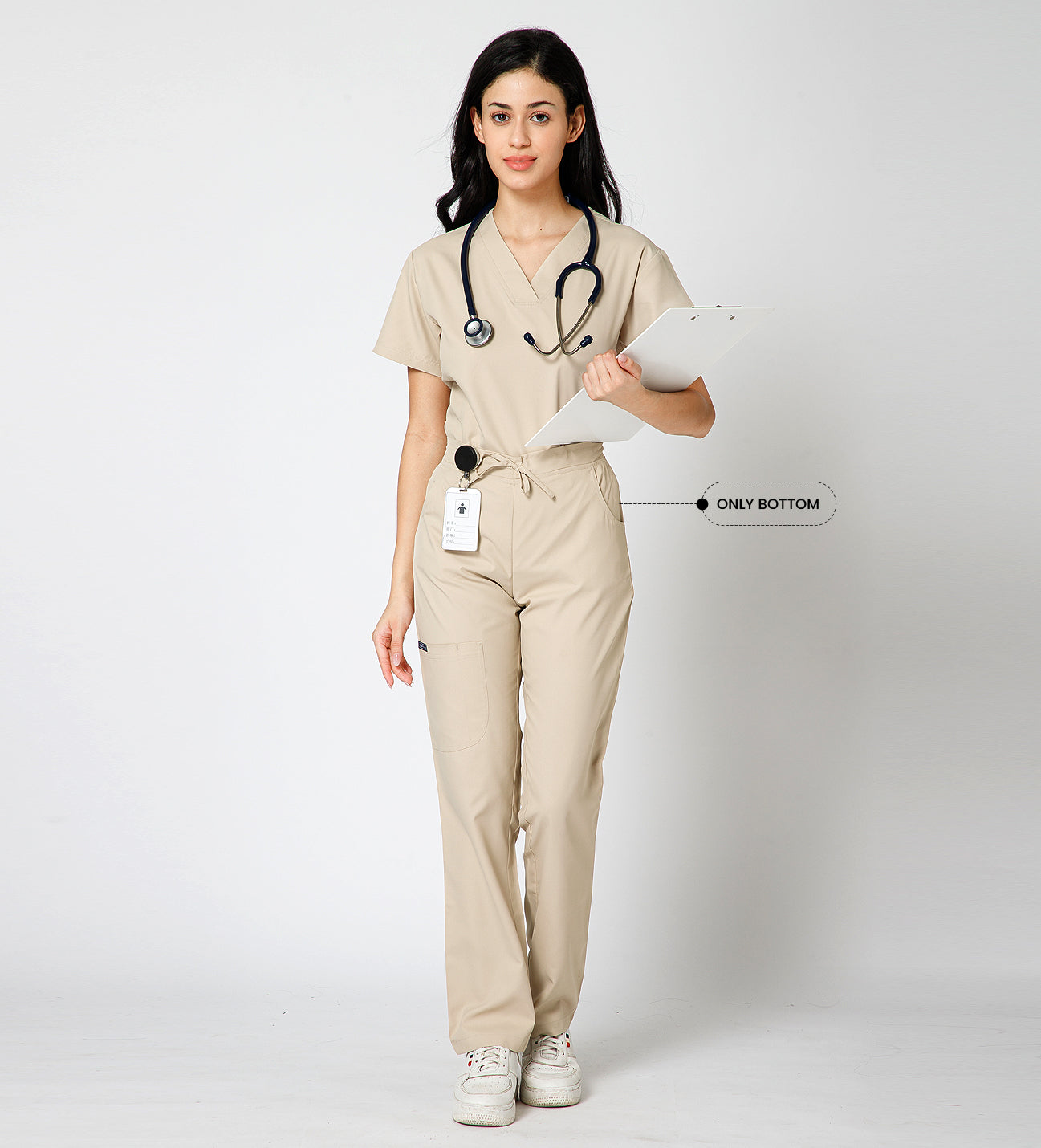 Healer's Line Women’s Scrub Bottom (Beige) 4 Pockets