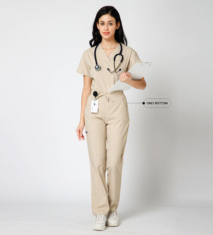 Healer's Line Women’s Scrub Bottom (Beige) 4 Pockets