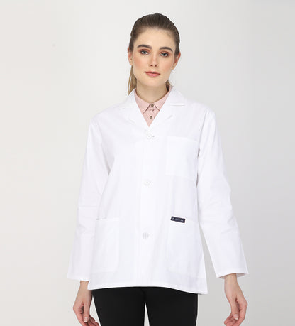 Healer's Line Women's Lab Coat (Button Closure) Length 28"