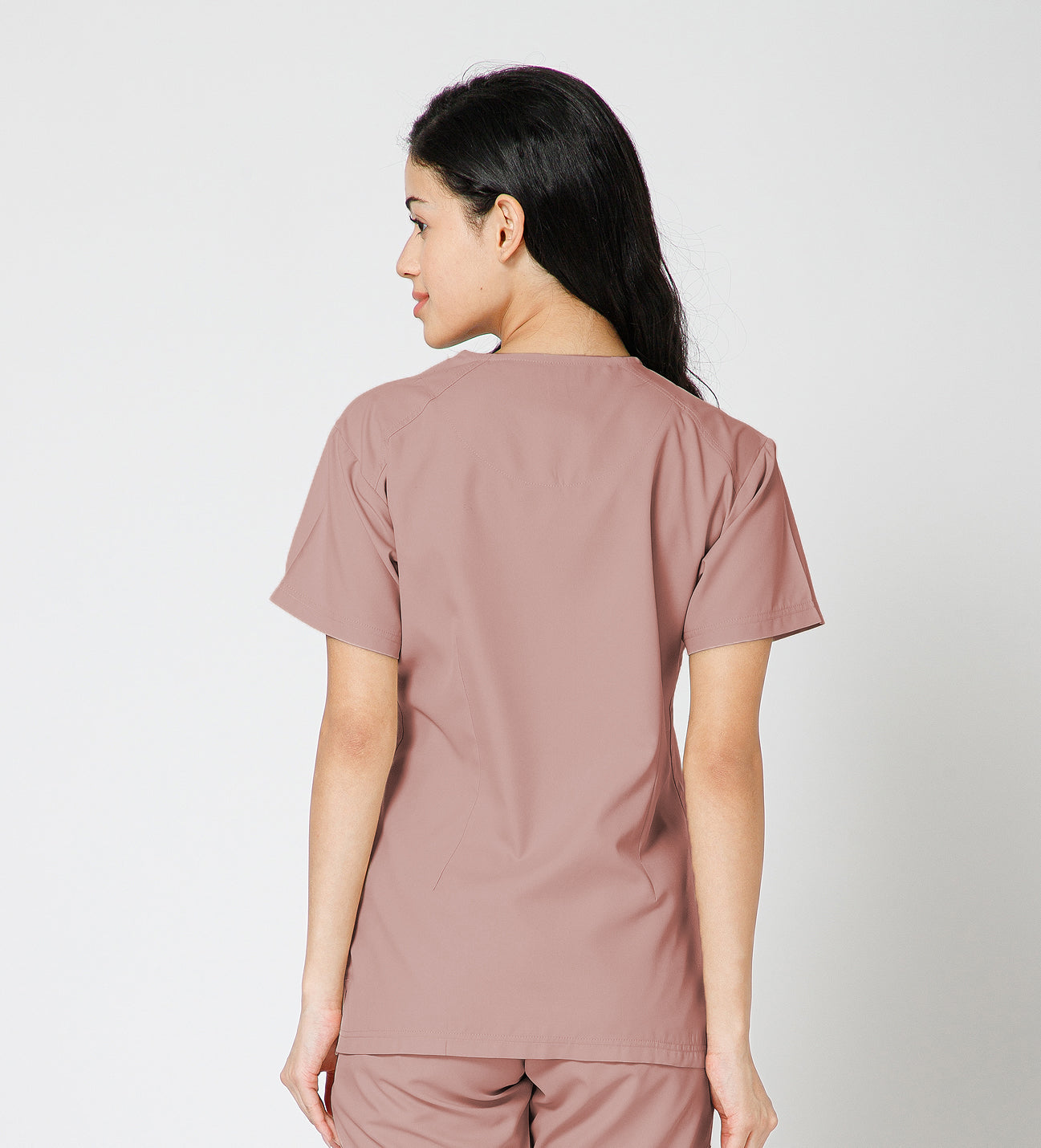 Healer's Line Classic Women’s V-Neck Scrub Top (Dark Peach)