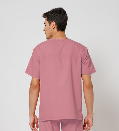 Healer's Line Classic Men’s V-Neck Scrub Top (Dark Peach)