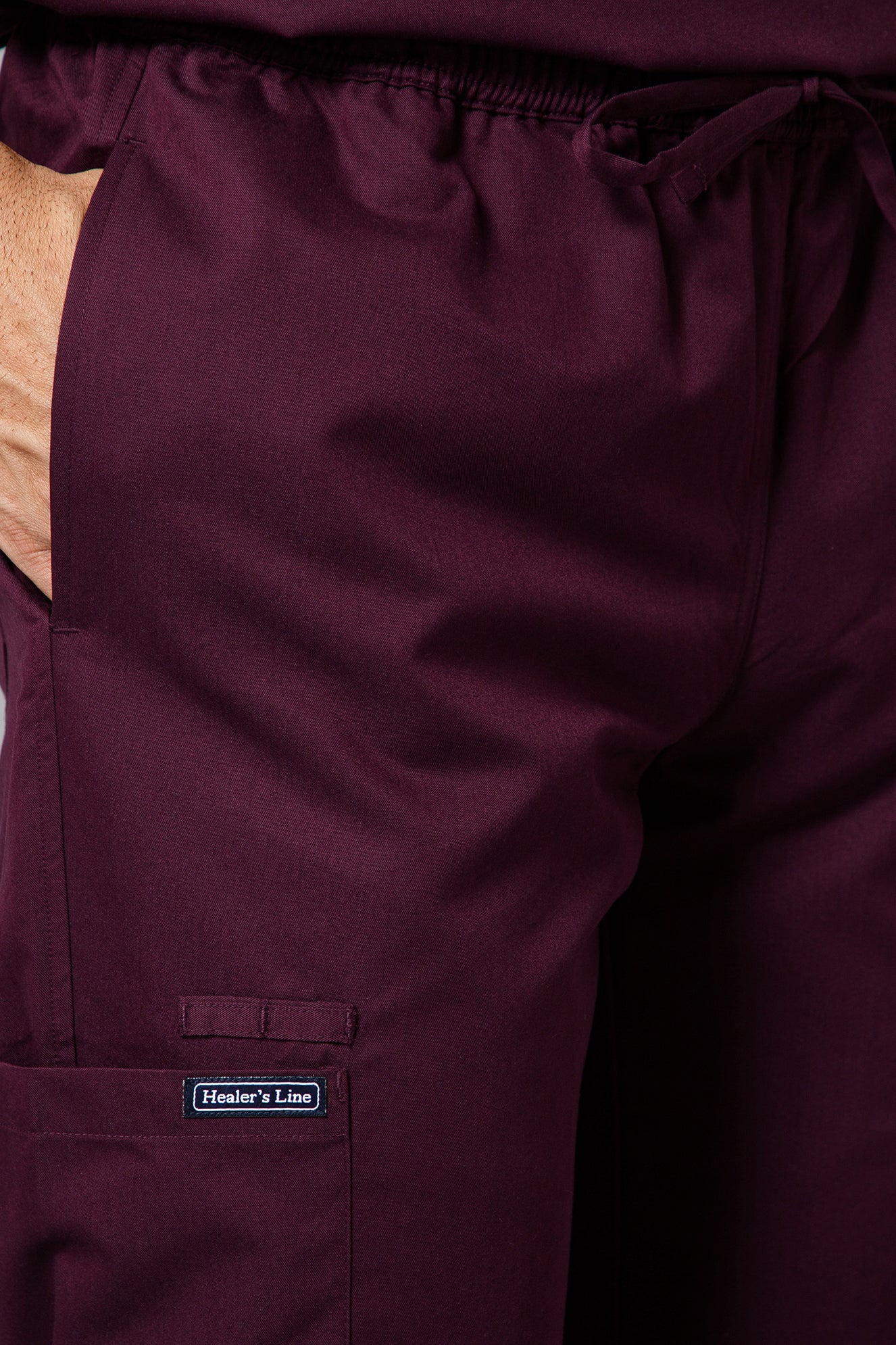Classic Men’s V-Neck Scrub Suit (Dark Plum) PRH Fabric