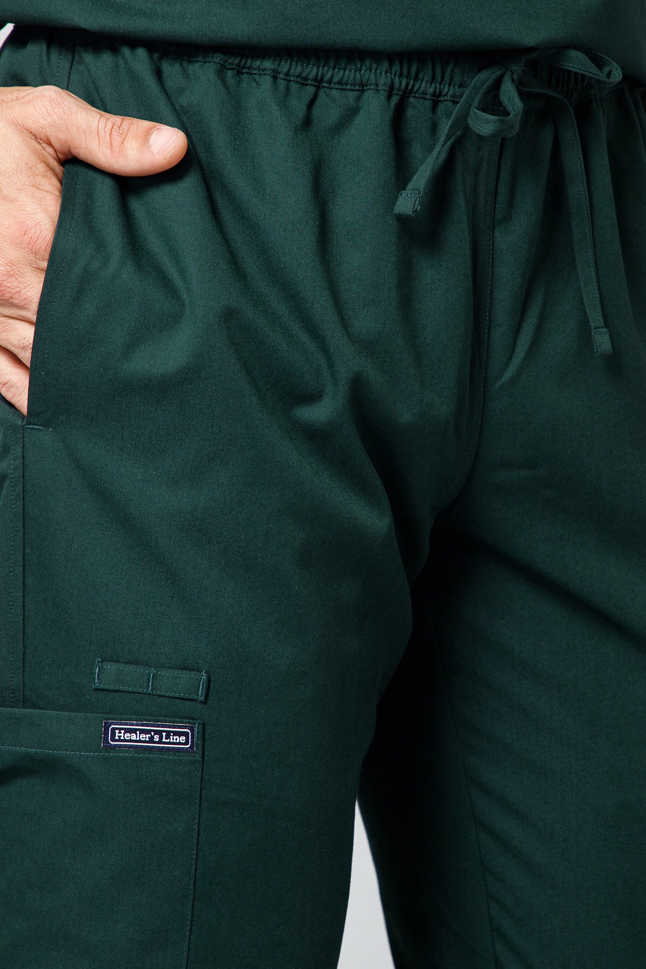 Classic Men’s V-Neck Scrub Suit (Forest Green) PRH Fabric