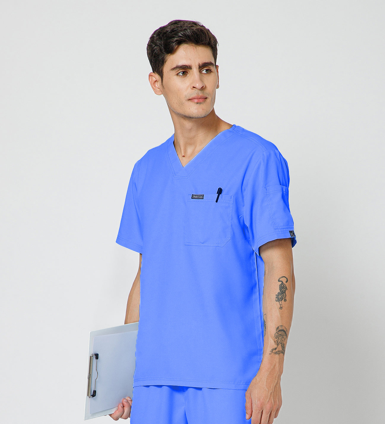 Healer's Line Classic Men’s V-Neck Scrub Top (Lavender)