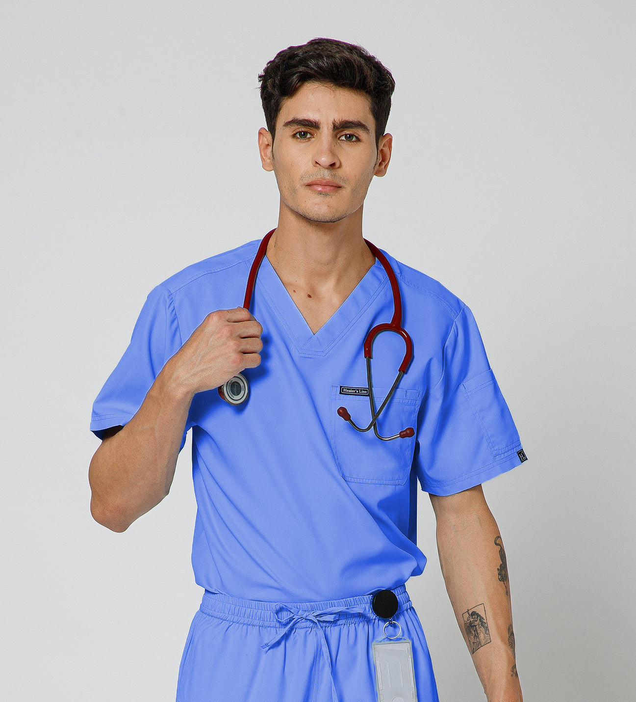 Healer's Line Classic Men’s V-Neck Scrub Top (Lavender)