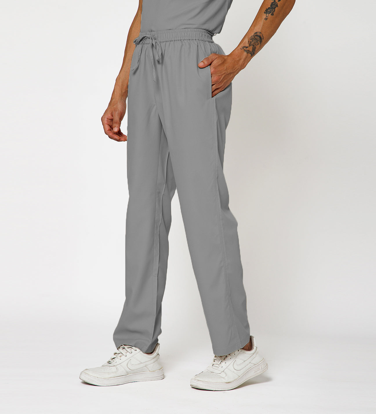 Healer's Line Men's Scrub Bottom (Light Grey) 4 Pockets