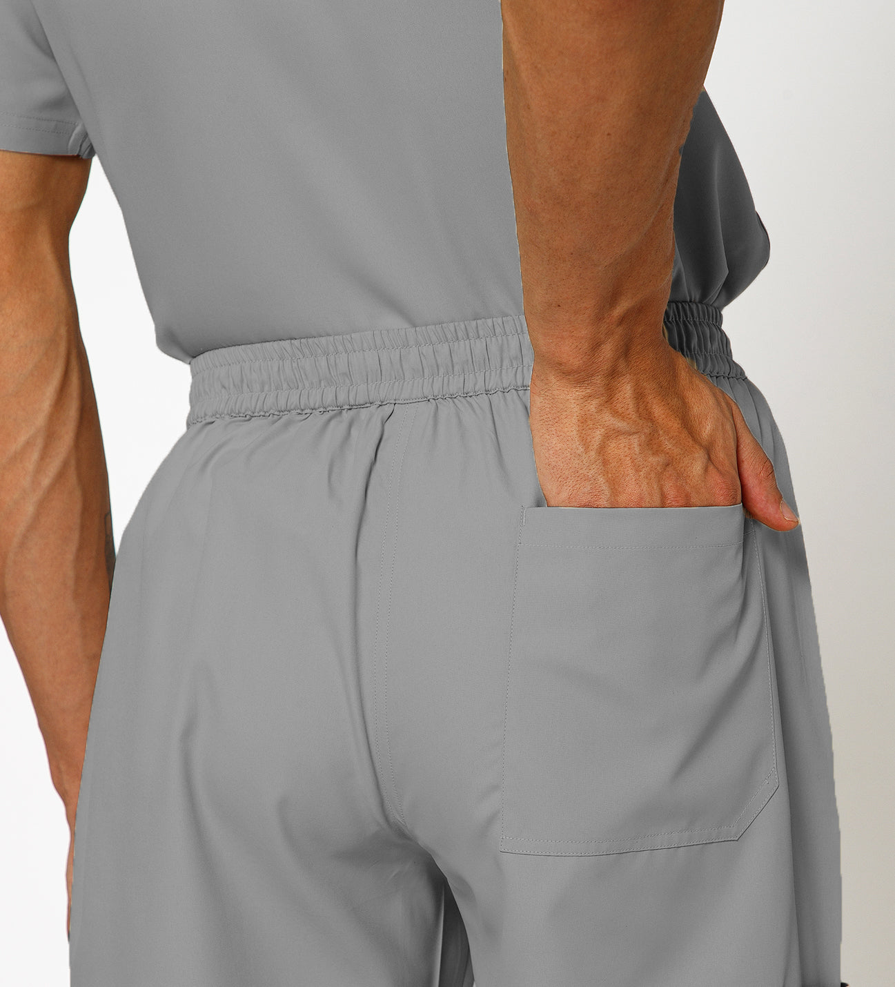 Healer's Line Men's Scrub Bottom (Light Grey) 4 Pockets