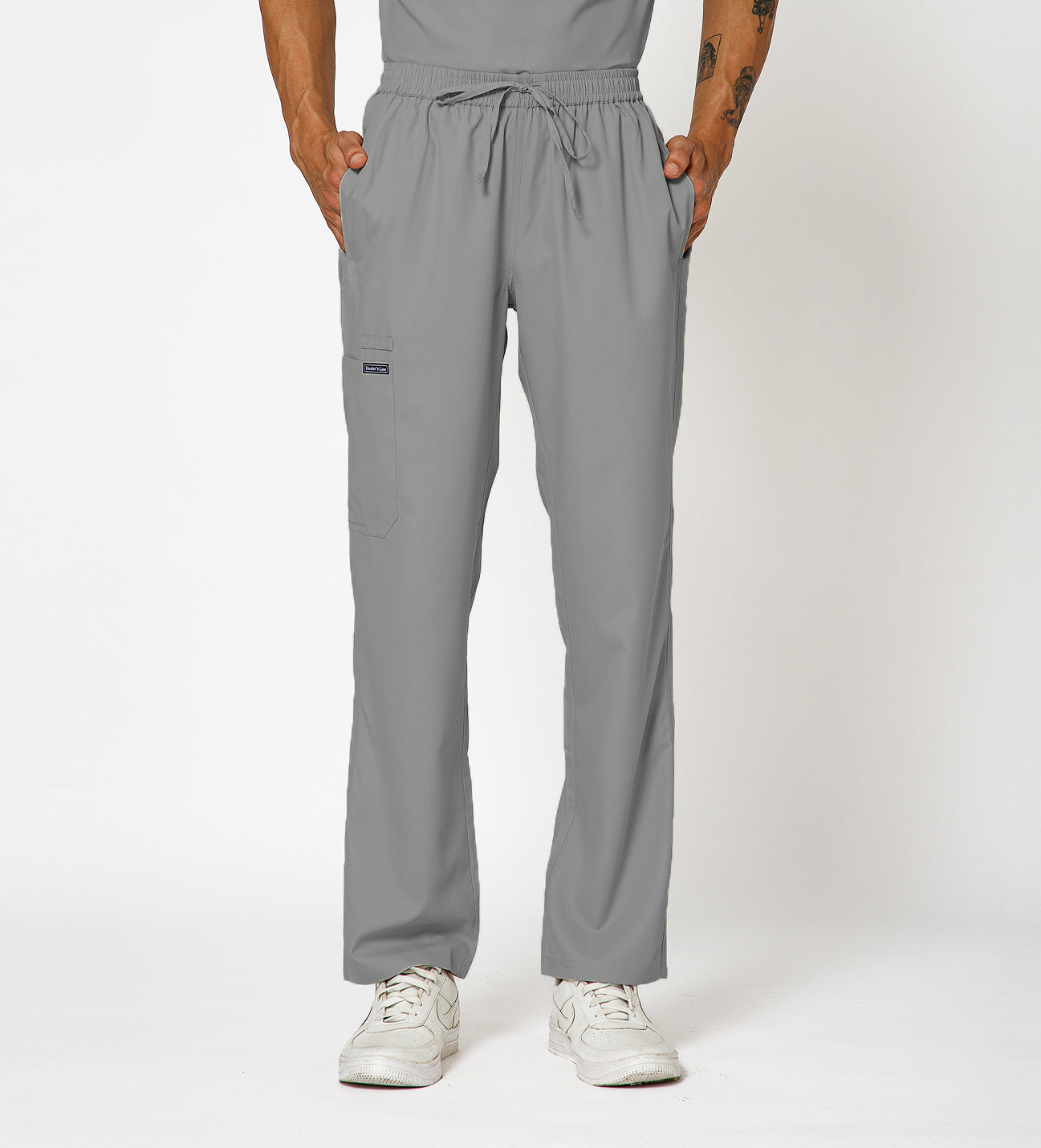 Healer's Line Men's Scrub Bottom (Light Grey) 4 Pockets