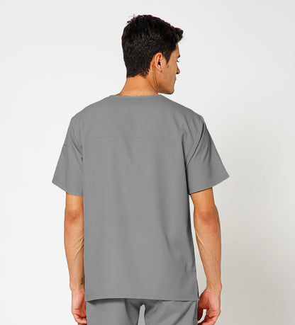 Healer's Line Classic Men’s V-Neck Scrub Top (Light Grey)
