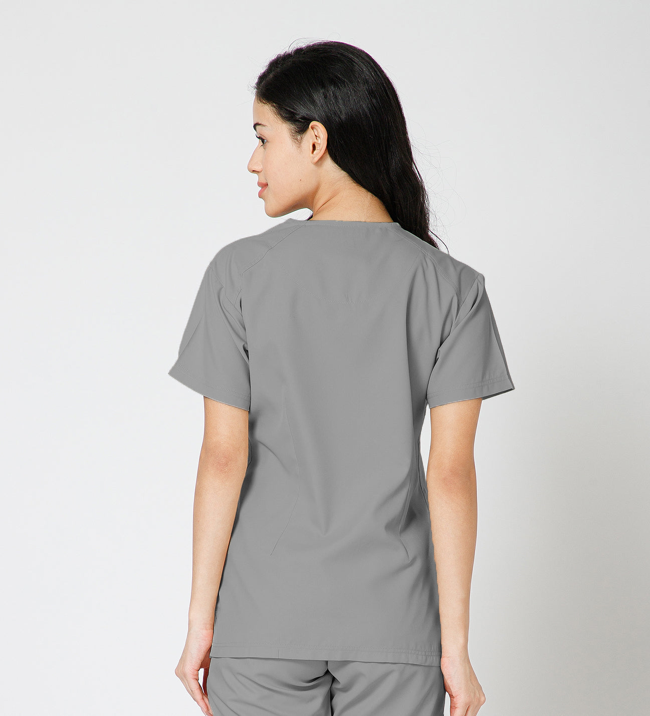 Healer's Line Classic Women’s V-Neck Scrub Top (Light Grey)