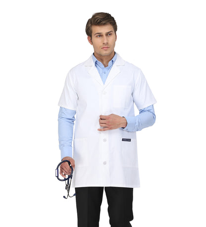 Healer's Line Men's Lab Coat (Button Closure) Length 34"