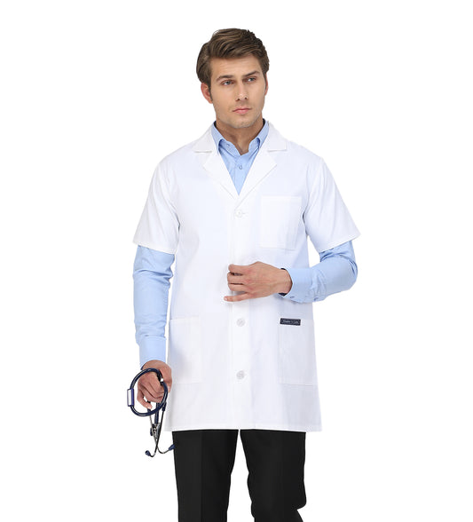 Healer's Line Men's Lab Coat (Button Closure) Length 34"