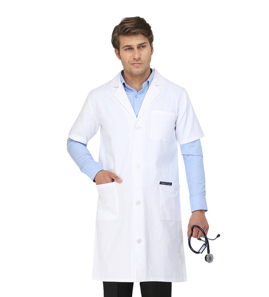 Healer's Line Men's Lab Coat (Button Closure) Length 41"