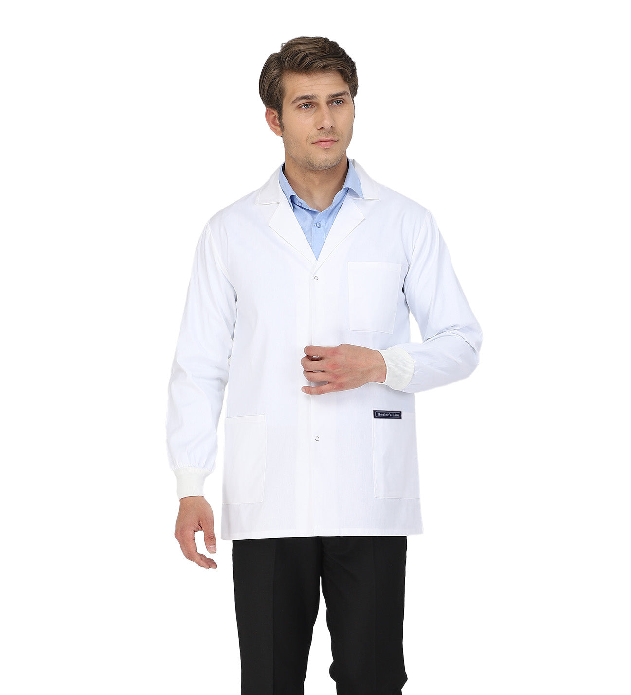 Healer's Line Men's Lab Coat (Snap Closure) Length 30"