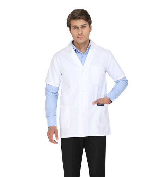 Healer's Line Men's Lab Coat (Snap Closure) Length 30"