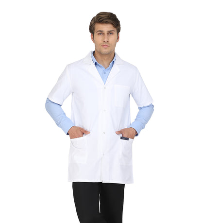 Healer's Line Men's Lab Coat (Snap Closure) Length 34"
