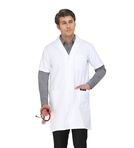 Healer's Line Men's Lab Coat (Snap Closure) Length 37"