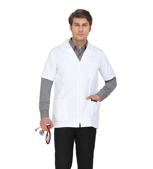 Healer's Line Men's Lab Coat (Zipper Closure) Length 30"