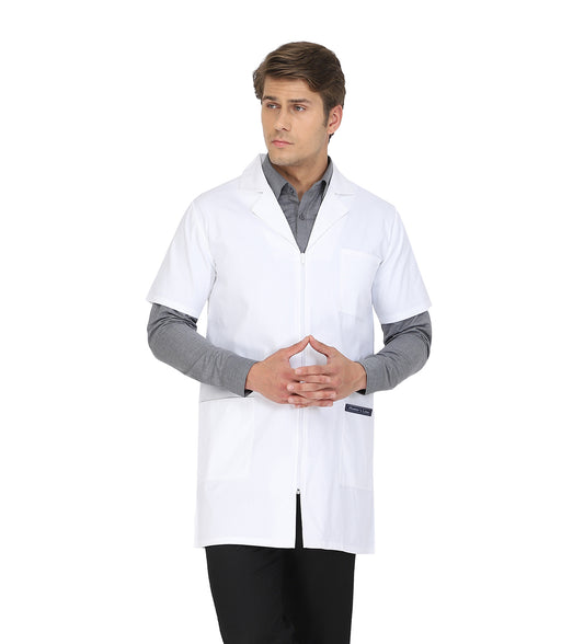 Healer's Line Men's Lab Coat (Zipper Closure) Length 34"
