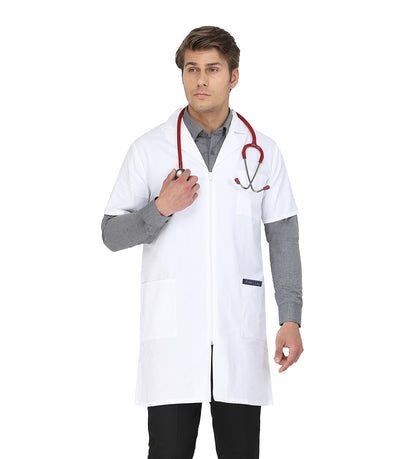Healer's Line Men's Lab Coat (Zipper Closure) Length 37"