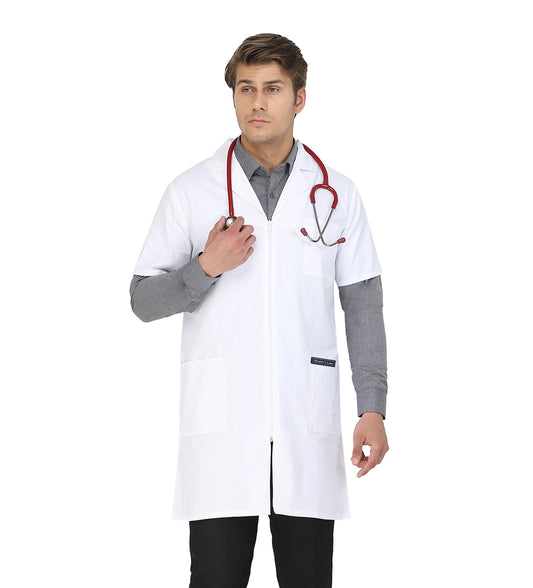 Healer's Line Men's Lab Coat (Zipper Closure) Length 37"