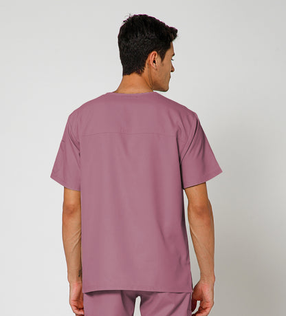 Healer's Line Classic Men’s V-Neck Scrub Top (Mauve)