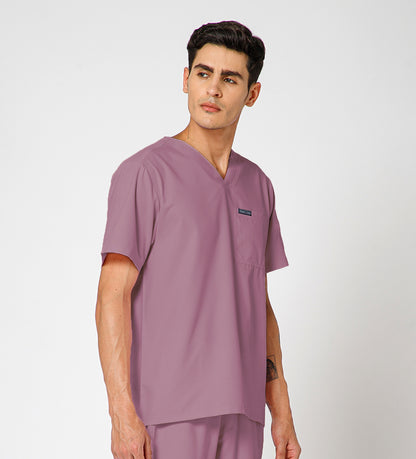 Healer's Line Classic Men’s V-Neck Scrub Top (Mauve)