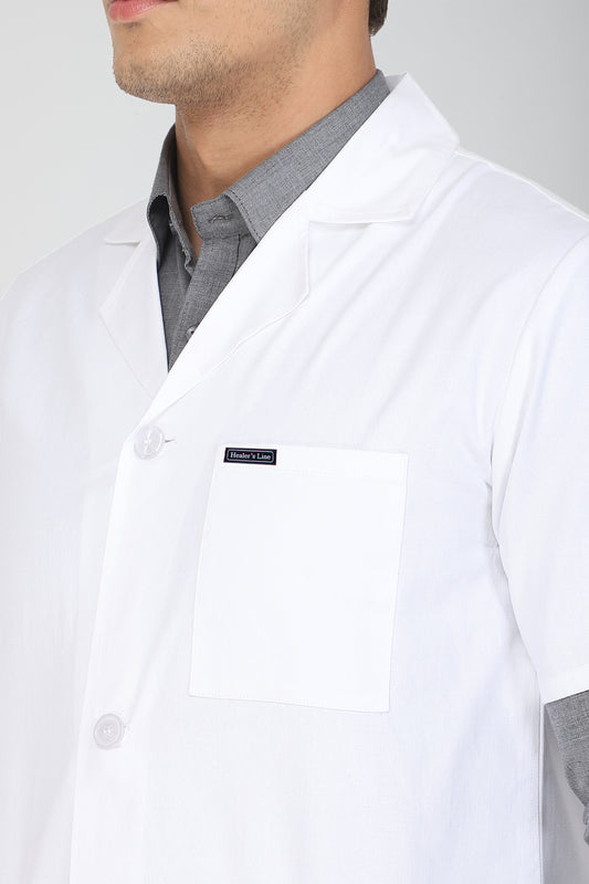 Men's Lab Coat Apron (Button Closure) Half Sleeve - Length 30"