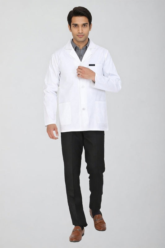 Men's Lab Coat Apron (Button Closure) Full Sleeve - Length 30"