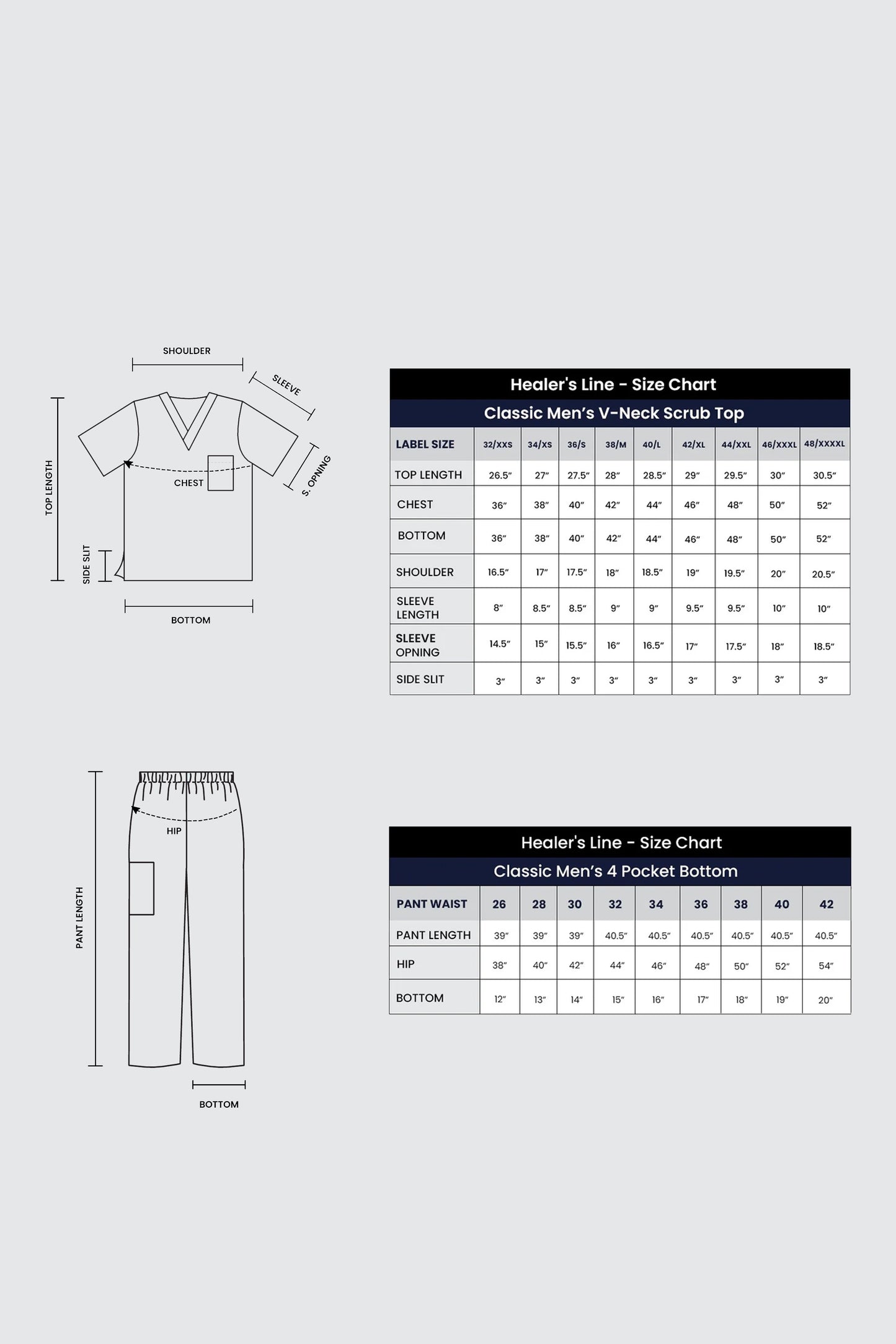 Classic Men’s V-Neck Scrub Suit (Royal Black) PRH Fabric