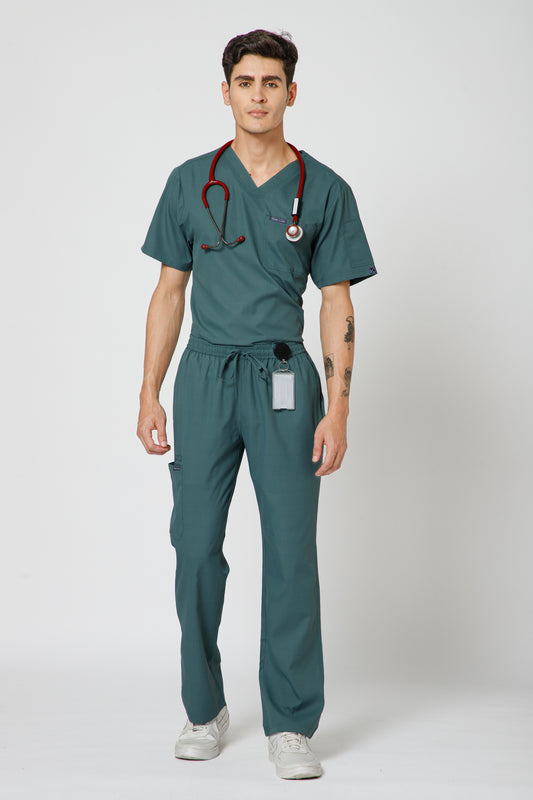 Classic Men’s V-Neck Scrub (Medium Olive)